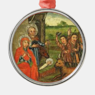 GERMAN Nativity Ceramic Ornament