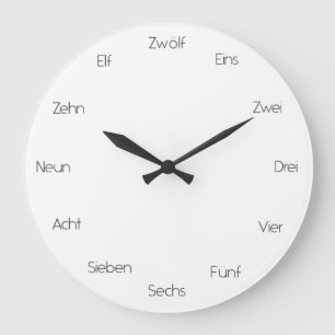 German Numbers Language Learning Modern Large Cloc Clock