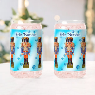 German Nutcracker - Feliz Navidad Can Glass