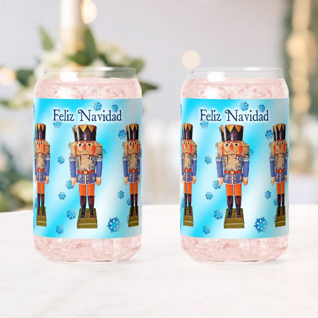 German Nutcracker - Feliz Navidad Can Glass (Insitu (Wedding))