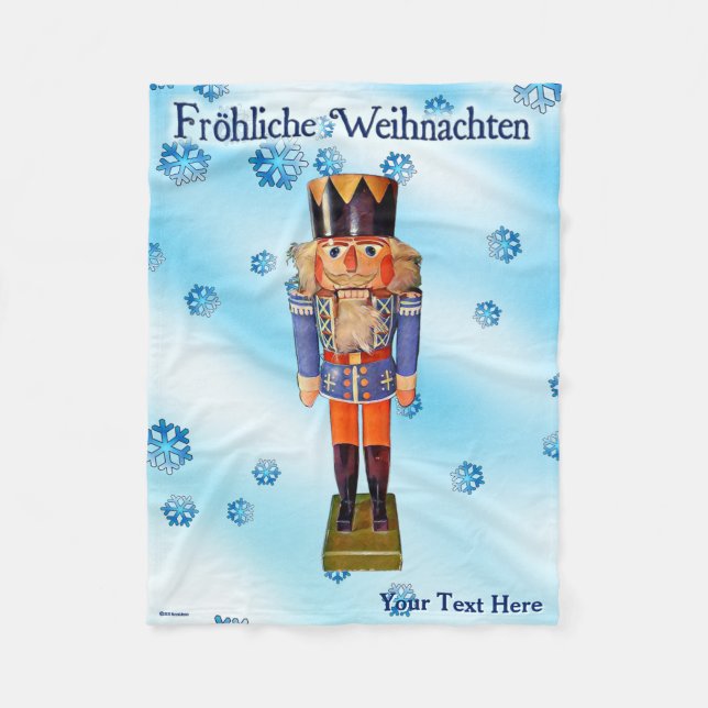 German Nutcracker - Fröhliche Weihnachten Fleece B Blanket (Front)