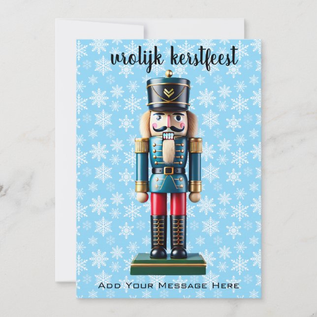 German Nutcracker - Vrolijk kerstfeest Custom Holiday Card (Front)