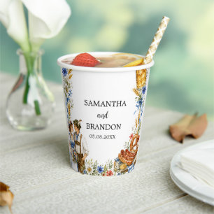 German Oktoberfest Bavarian Beer Pretzel Paper Cups