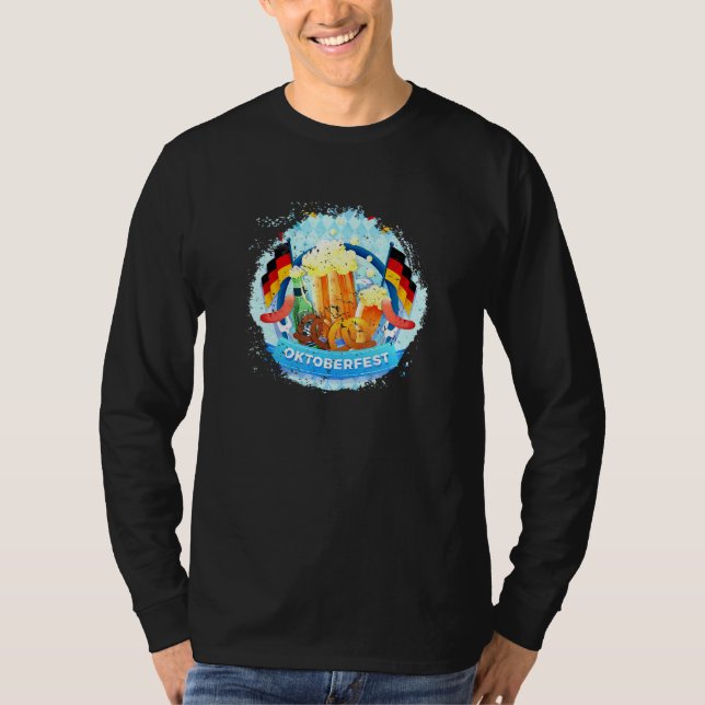 German Oktoberfest Beer Drinking Germany Flag Fest T-Shirt (Front)