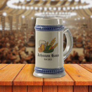 German Oktoberfest, Custom Family Name Beer Stein