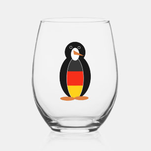 German Penguin -- Deutsch Pinguin Stemless Wine Glass