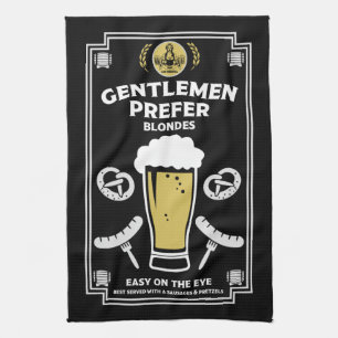German Pilsner Beer And sausage Tea Towel