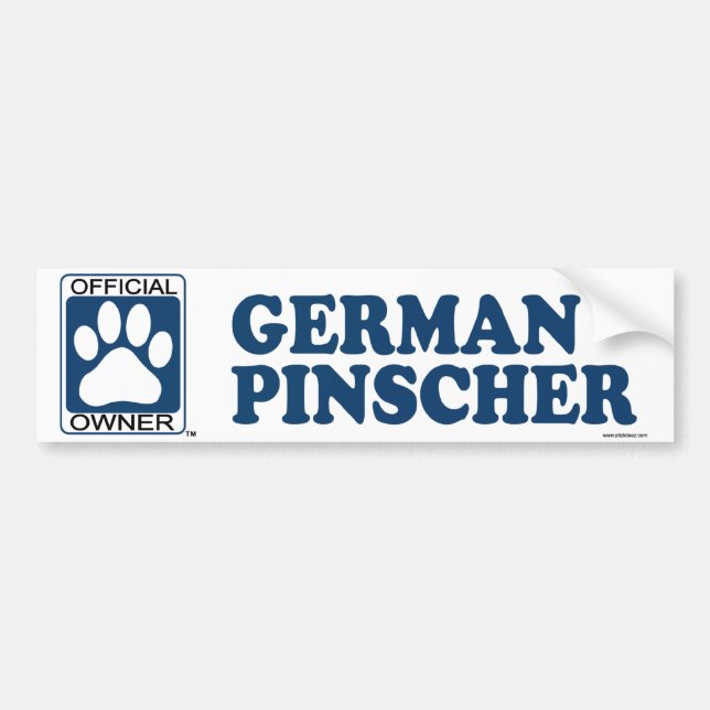 German Pinscher Blue Bumper Sticker (Front)