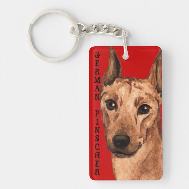 German Pinscher Colour Block Key Ring (Front)