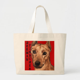 German Pinscher Colour Block Large Tote Bag