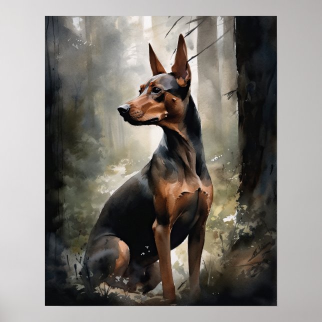 German Pinscher Dog Art Print Poster (Front)