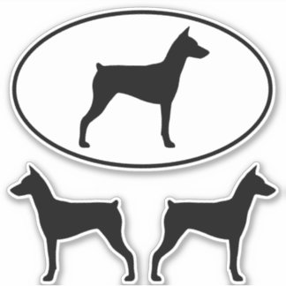 German Pinscher Dog Breed Silhouettes Sticker Set