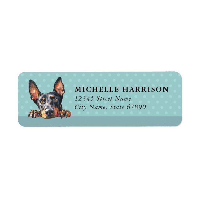 German Pinscher Dog Return Address Labels (Front)
