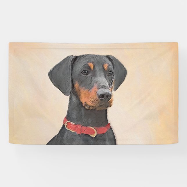 German Pinscher Painting Original Animal Art Banner (Horizontal)