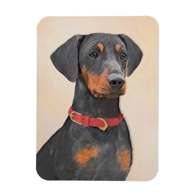 German Pinscher Painting Original Animal Art Magnet (Vertical)