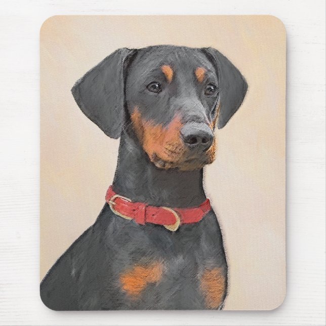 German Pinscher Painting Original Animal Art Mouse Pad (Front)