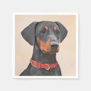 German Pinscher Painting Original Animal Art Napkin