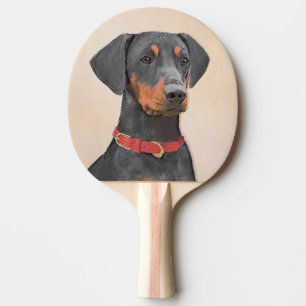 German Pinscher Painting Original Animal Art Ping Pong Paddle