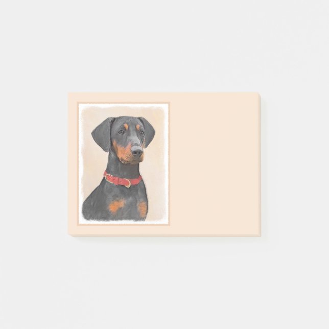 German Pinscher Painting Original Animal Art Post-it Notes (Front)