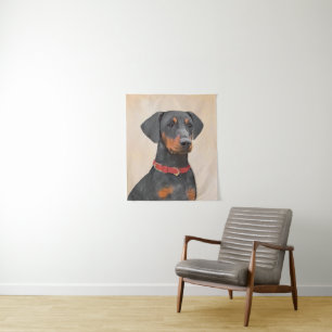 German Pinscher Painting Original Animal Art Tapestry