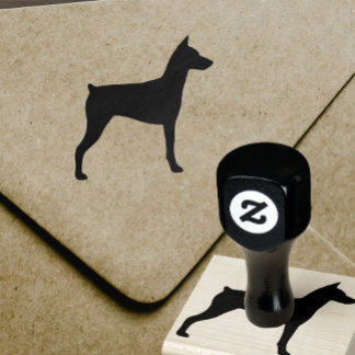 German Pinscher Silhouette Rubber Stamp