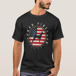 German Pinscher Usa Flag 4th July Dog Mum Dad T-Shirt