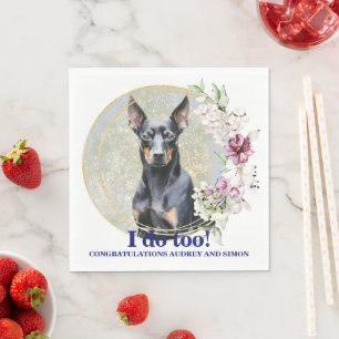 German Pinscher Wedding Napkins With Dogs Photo