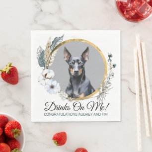 German Pinscher Wedding Napkins With Dogs Photo