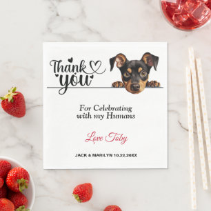 German Pinscher Wedding Napkins with Dogs Photo
