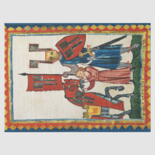 GERMAN POET AS TEUTONIC KNIGHT MEDIEVAL MINIATURE TISSUE PAPER