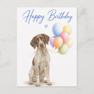 German Pointer Birthday Postcard