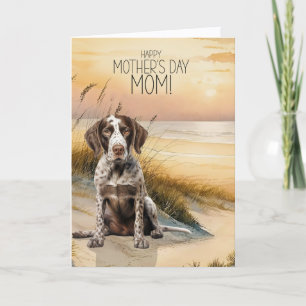German Pointer Dog Sunset Beach Mother's Day Holiday Card