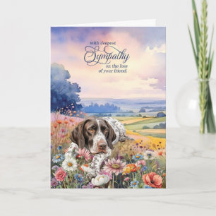 German Pointer Field of Wildflowers Pet Sympathy Card