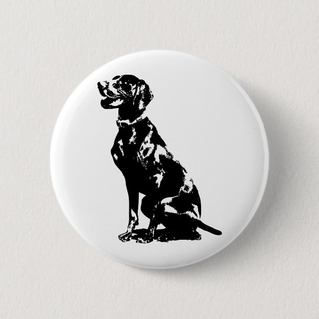German Pointer Silhouette 6 Cm Round Badge (Front)