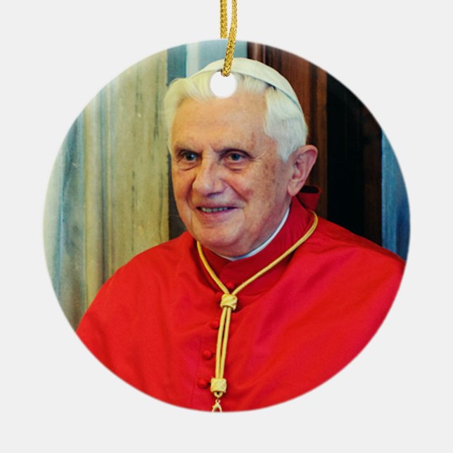 German Pope Benedict Ceramic Tree Decoration (Front)