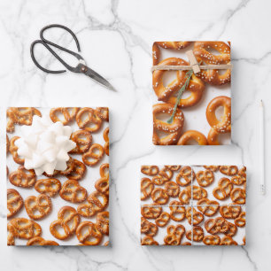 German Pretzels Pattern Wrapping Paper Sheet