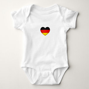 German Pride Red Blwck Gold Heart Emblem Baby Bodysuit