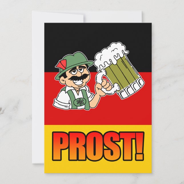 German Prost Lederhosen Man Party Invite (Front)