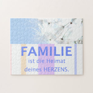 German Quote About Family Dandelion Seed Blowball Jigsaw Puzzle
