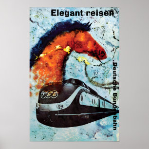 German Railways TEE Poster Vintage Travel Print