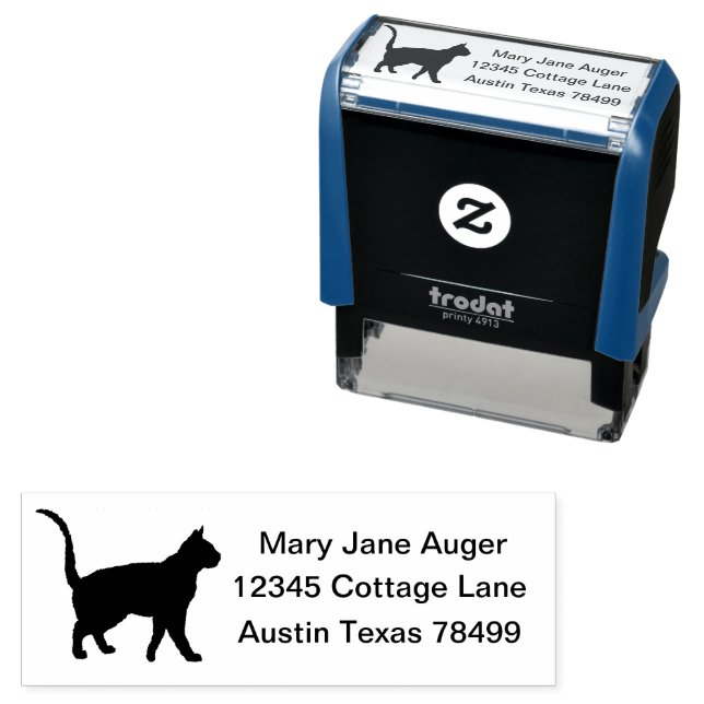 German Rex Cat Personalised  Self-inking Stamp (In Situ)