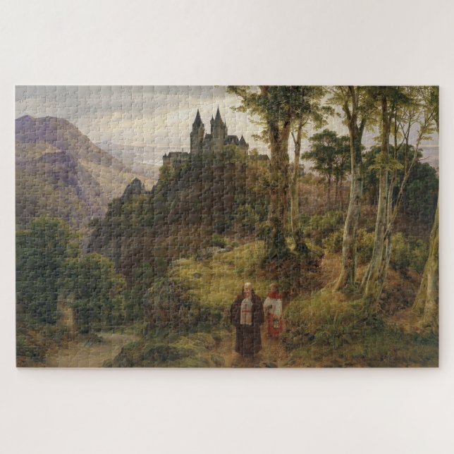 German Romantic Landscape with Monastery Complex Jigsaw Puzzle (Horizontal)