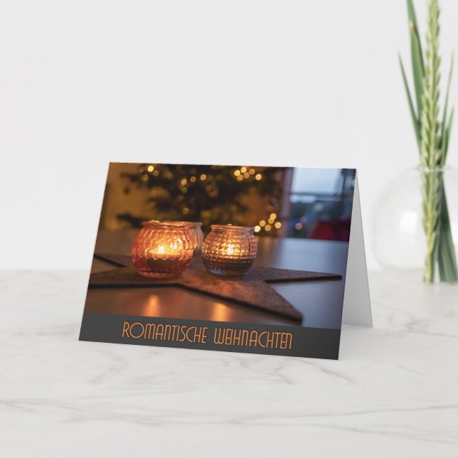 German Romantic Merry Christmas Greetings Card (Front)