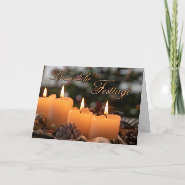 German Romantic Merry Christmas Greetings Card (Front)