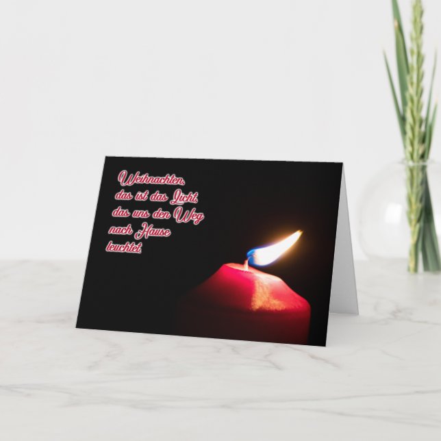 German Romantic Merry Christmas Greetings Card (Front)