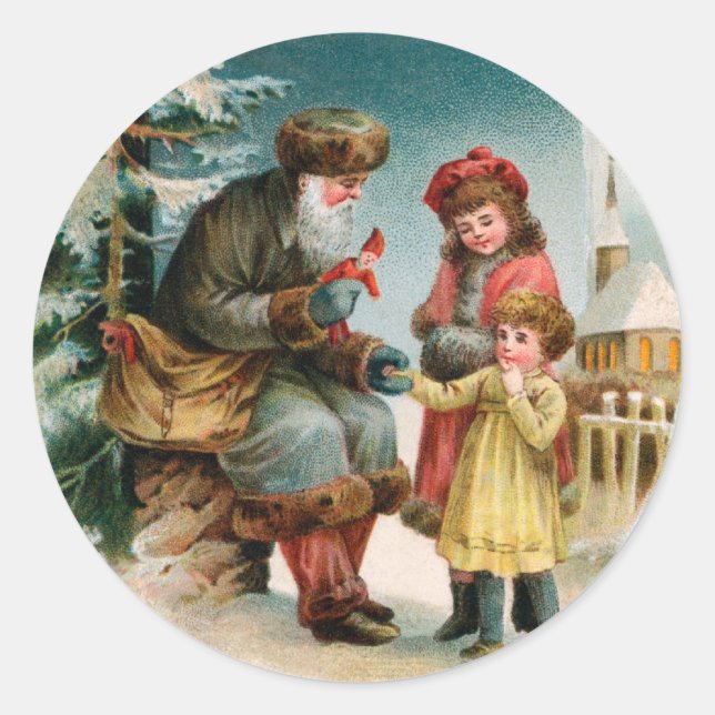 German Santa Christmas Stickers (Front)
