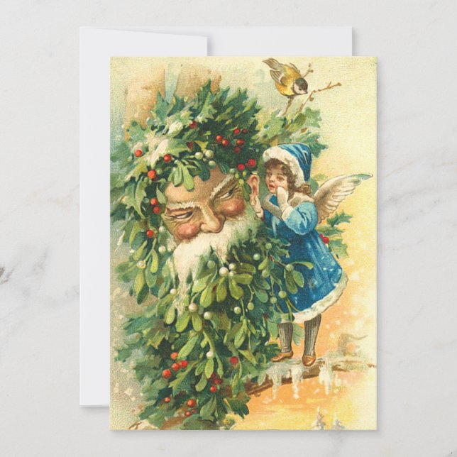 German Santa Fairy Christmas Card (Front)