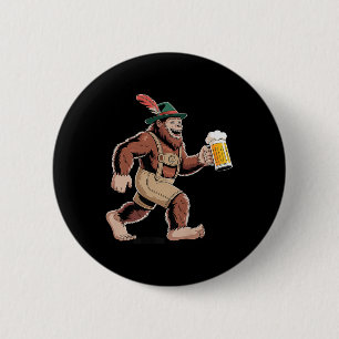 German Sasquatch Beer Funny Premium  6 Cm Round Badge