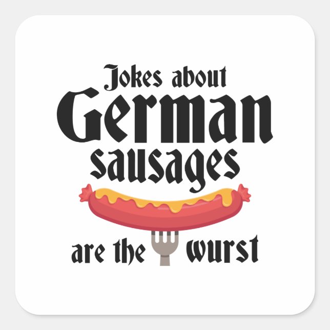 German Sausages Square Sticker (Front)