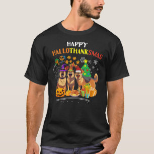 German sheipherd Dog Halloween xmas happy Hallotha T-Shirt